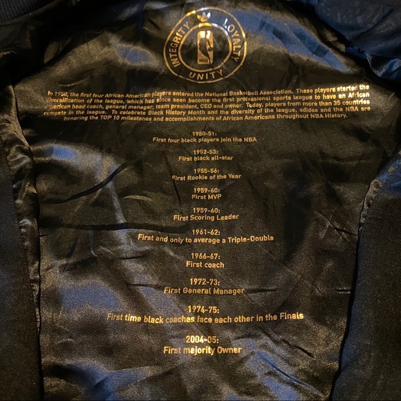 RARE NBA Adidas Integrity Loyalty Unity Coat EUC - Picture 7 of 8